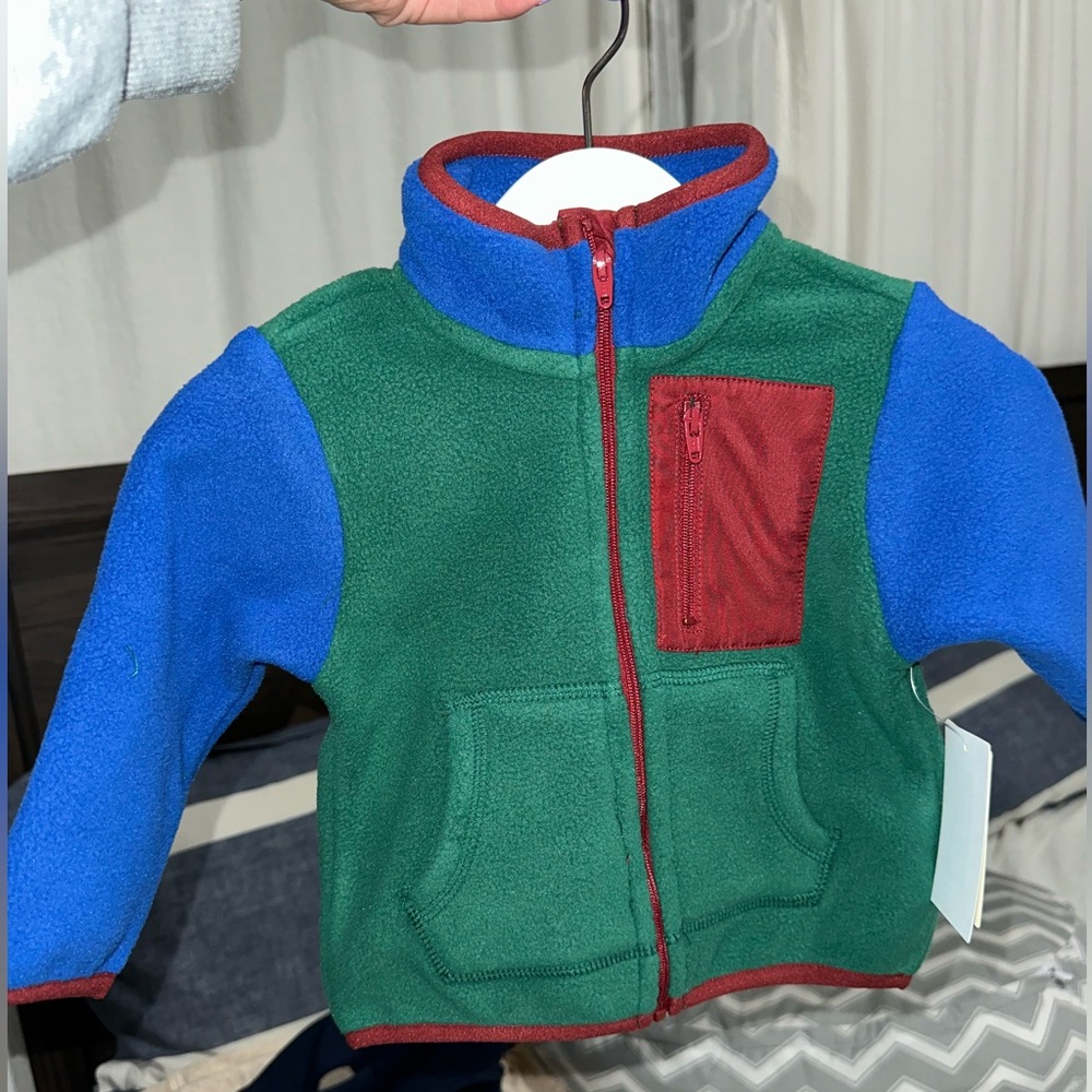 Tucker + Tate Colorblock polar fleece zip-up jacket.